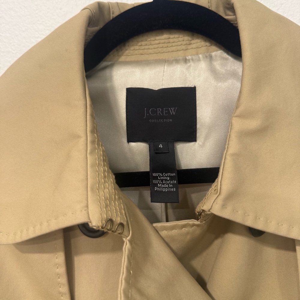 J. Crew Collection Light Khaki Tan Icon Trench Coat 4 - Picture 3 of 5